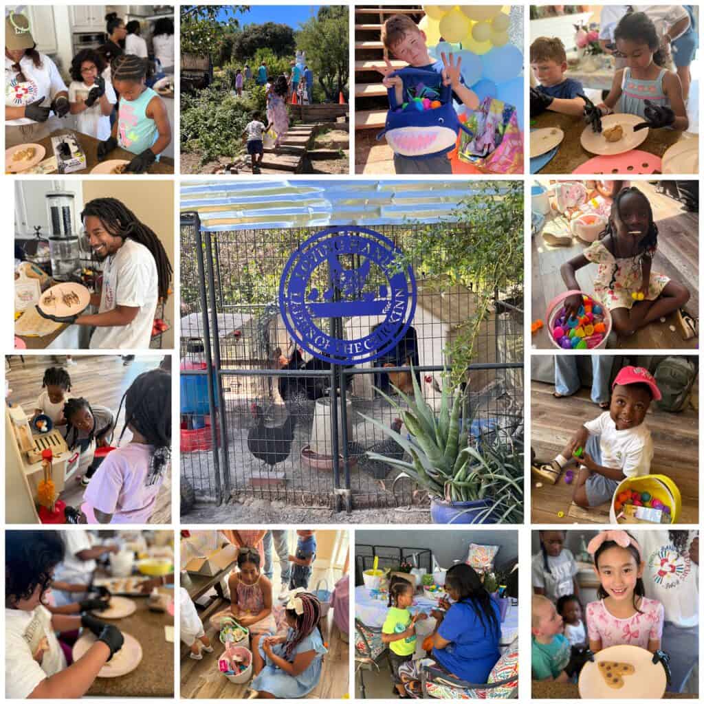 An image showcasing children at Loving Hands Children's Home engaging in various activities, including playing, crafting, and enjoying outdoor and indoor environments, highlighting a caring community.