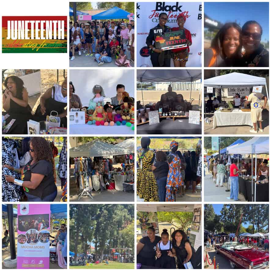 Community celebration at Loving Hands Children's Home for Juneteenth with families, vendors, and festivities.